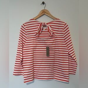 NWT J.Crew Women’s Orange and White Striped Top.